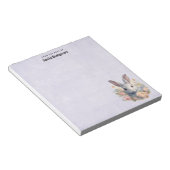 Rabbit Surrounded by Pastel Flowers Cute ノートパッド (アングル)