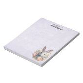 Rabbit Surrounded by Pastel Flowers Cute ノートパッド (回転)