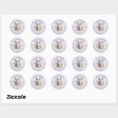 Rabbit Surrounded by Pastel Flowers Cute - Address ラウンドシール (シート)