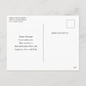 Rabbit Surrounded by Pastel Flowers Cute Easter シーズンポストカード (裏面)