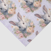 Rabbit Surrounded by Pastel Flowers Cute Pattern 薄葉紙 (詳細)