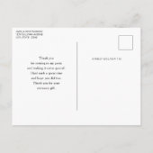 Rabbit Surrounded by Pastel Flowers Cute Thank You ポストカード (裏面)