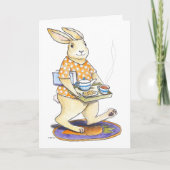 Rabbit Tea Tray Get Well card カード (正面)