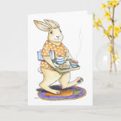 Rabbit Tea Tray Get Well card カード (黄色い花)
