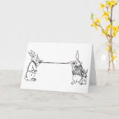 「Rabbit Telephone Line」グリーティングカード カード (黄色い花)