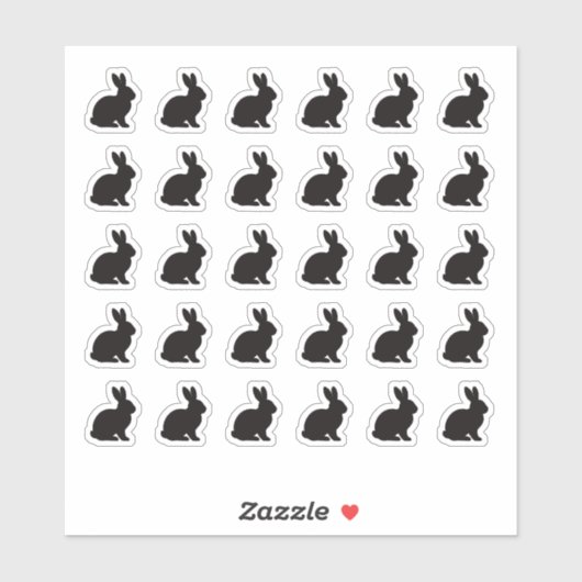 Rabbit Wedding Place Card Food Meal Menu Choice シール (シート)