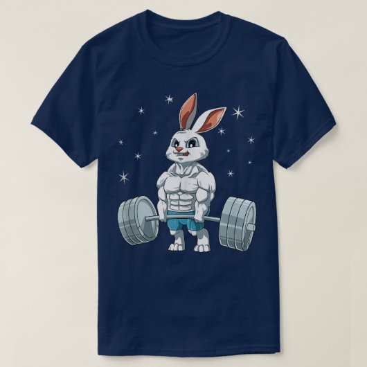 Rabbit Weightlifting Fitness Gym For A Bunny Lover Tシャツ (デザイン正面)