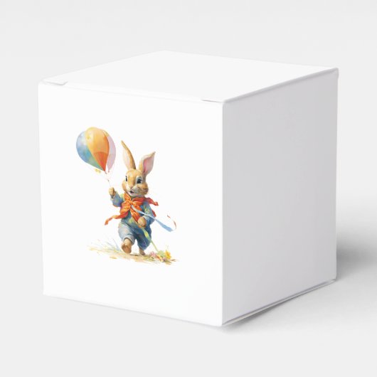 RABBIT WITH BALLOONS Throw Pillow Favor Boxes フェイバーボックス (正面サイド)