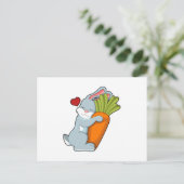 Rabbit with Carrot & Heart ポストカード (スタンド正面)