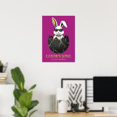 Rabbit with cool glasses, Gold, cracked, royal ポスター (ホームオフィス)