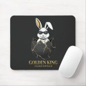 Rabbit with cool glasses, Gold, cracked, royal マウスパッド (マウス)