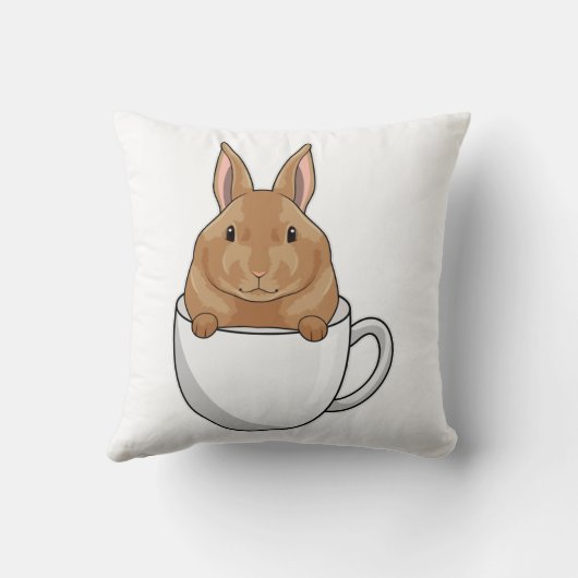 Rabbit with Cup of Coffee クッション (裏面)