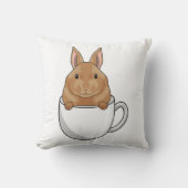 Rabbit with Cup of Coffee クッション (正面)