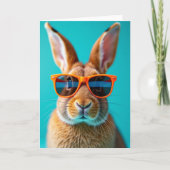 Rabbit With Orange Glasses Card カード (正面)