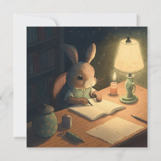 Rabbit's 書 at Desk -