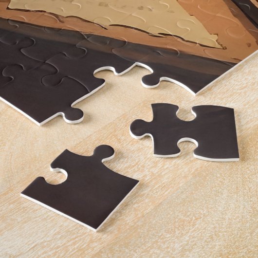 Rabbit's 書 at Desk - ジグソーパズル (側面)