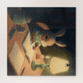 Rabbit's 書 at Desk - ジグソーパズル (横)