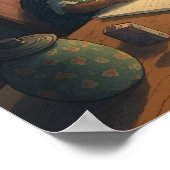 Rabbit's 書 at Desk - ポスター (角)