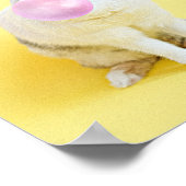 Rabbit's Bubble 吹 Gum Bubblesメッセージまたは名前 ポスター (角)