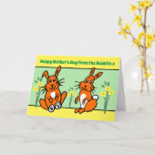 Rabbits Mothers Dayカードから カード (黄色い花)