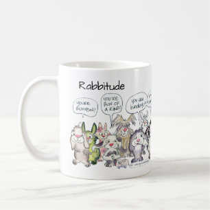 Rabbitude 19匹の漫画のウサギ コーヒーマグカップ