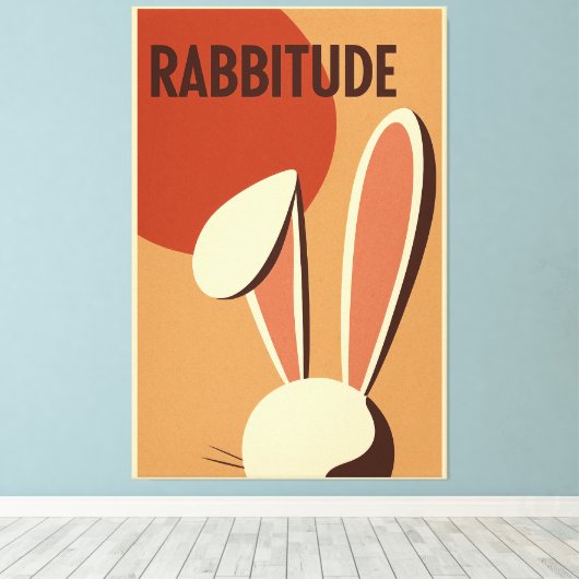Rabbitude Poster キャンバスプリント (インサイチュ (ウッドフロア))