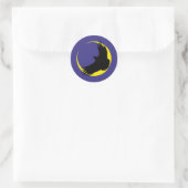 Rabe Mond Halbmond raven moon crescent ラウンドシール (バッグ)