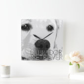 Rabrador Retriever スクエア壁時計 (ホーム)
