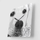 Rabrador Retriever スクエア壁時計 (傾斜)