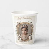 Raccoonフォトフレーム子供への誕生日パーティー 紙コップ (裏面)