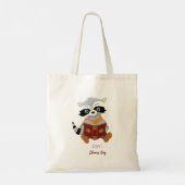 Raccoon'読s a Book Kid Library Tote Bag トートバッグ (裏面)