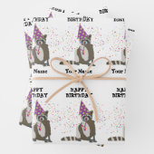 Raccoon – 動物と男の子の女の子の名前 ラッピングペーパーシート (インサイチュ)
