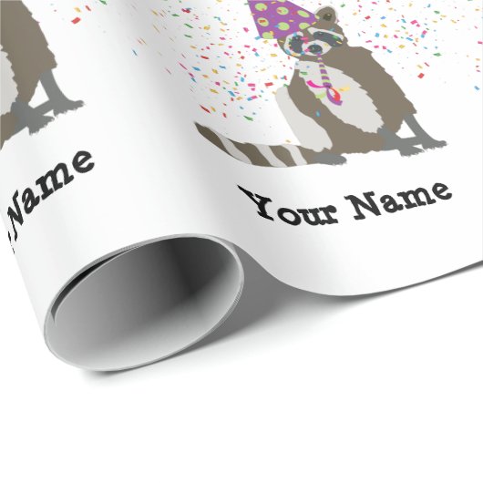 Raccoon – 動物と男の子の女の子の名前 ラッピングペーパー (ロールコーナー)