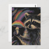 Raccoon and a Mushroom at Night ポストカード (正面/裏面)