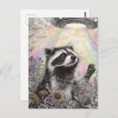 Raccoon and a UFO ポストカード (正面/裏面)