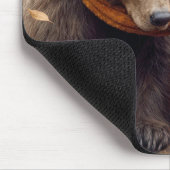 Raccoon and Bear In Autumn Forest マウスパッド (コーナー)