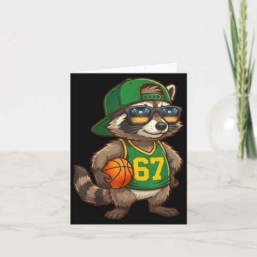 Raccoon Basketball 67 Gen Alpha Slang Srts Men Boy カード (正面)
