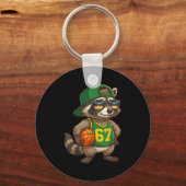 Raccoon Basketball 67 Gen Alpha Slang Srts Men Boy キーホルダー (正面)