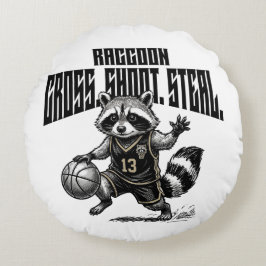 Raccoon Basketball Star - Cross Shoot Steal Graph ラウンドクッション