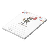 Raccoon birthday time capsule message ノートパッド (回転)