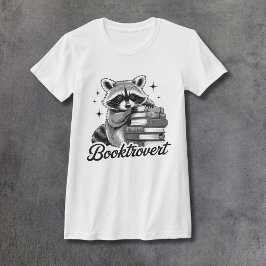 Raccoon Booktrovert Women's Fitted Tシャツ