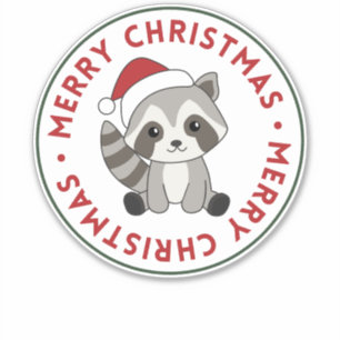 Raccoon Christmas Snow Winter Raccoons シール