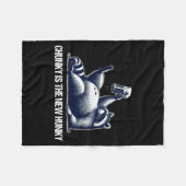 Raccoon Chunky Is The New Hunky Funny Raccoon  フリースブランケット (正面(横))