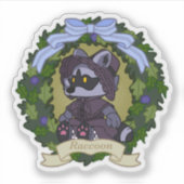 Raccoon Custom-Cut Vinyl Sticker シール (正面)