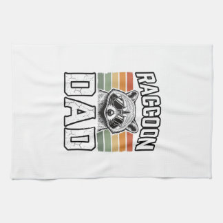 Raccoon Dad Vintage Engraving Retro Vector Design_ キッチンタオル