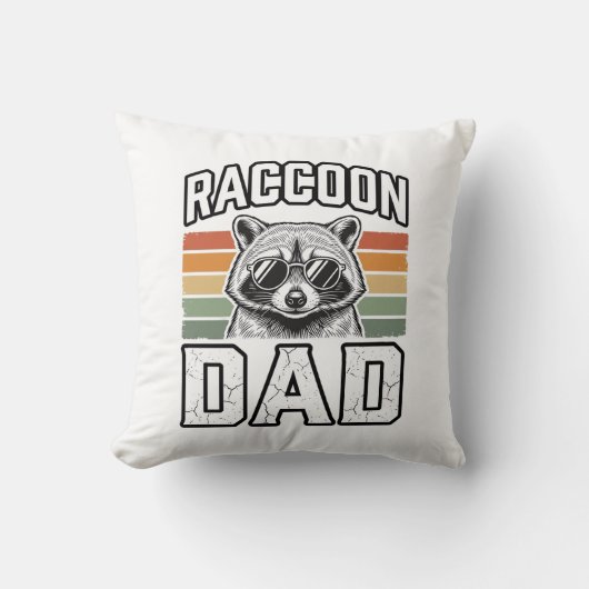 Raccoon Dad Vintage Engraving Retro Vector Design_ クッション (正面)