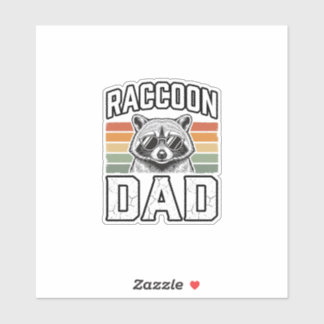 Raccoon Dad Vintage Engraving Retro Vector Design_ シール