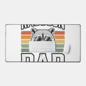 Raccoon Dad Vintage Engraving Retro Vector Design_ デスクマット (キーボード&マウス)