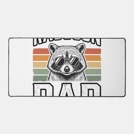 Raccoon Dad Vintage Engraving Retro Vector Design_ デスクマット (正面)