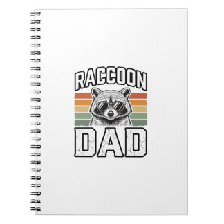 Raccoon Dad Vintage Engraving Retro Vector Design_ ノートブック